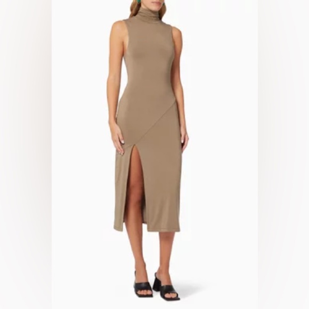 Good American Mock Neck Midi Dress